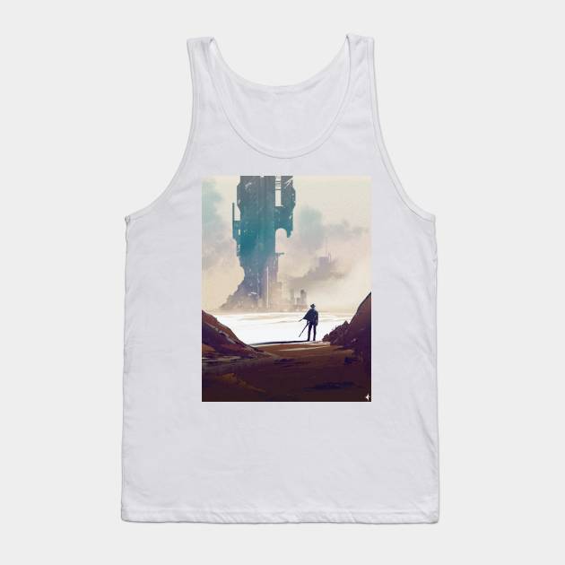 Retro Scifi Western Tank Top by JoshWhiteArt